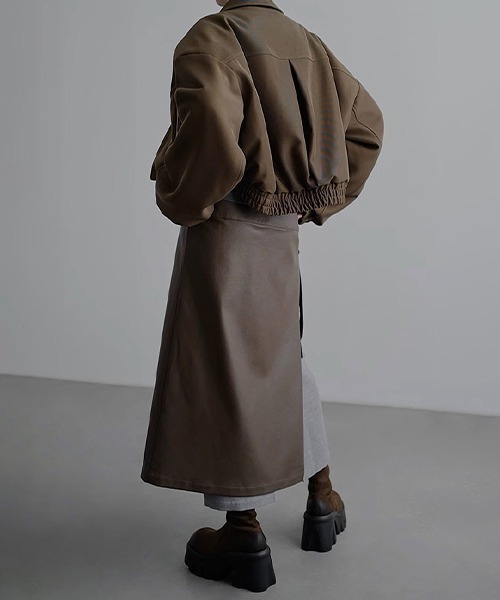 chuclla（チュクラ）の「【CHENTAITAI】ボリュームショートブルゾン CTW25a004（ブルゾン・レディース・ブラウン/ブラック・L/M）」の16枚目の写真