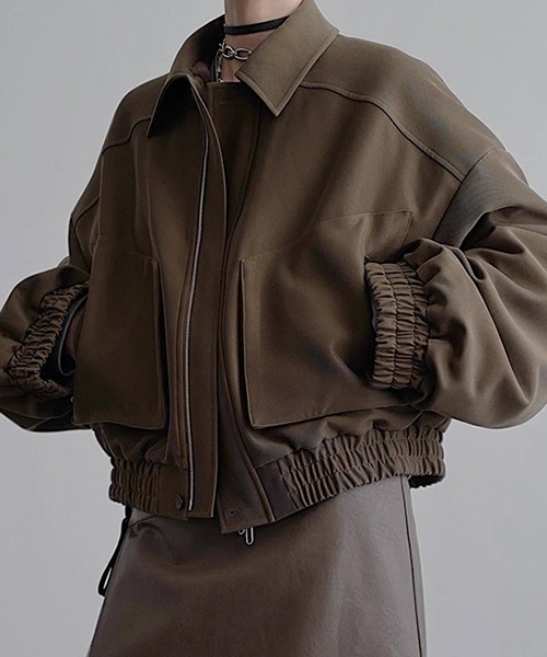 chuclla（チュクラ）の「【CHENTAITAI】ボリュームショートブルゾン CTW25a004（ブルゾン・レディース・ブラウン/ブラック・L/M）」の17枚目の写真