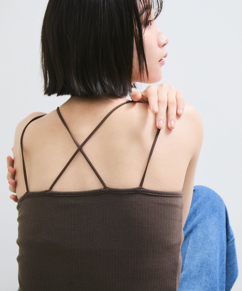 VIS（ビス）の「アメスリカップ付きインナーキャミソール（キャミソール・レディース・ホワイト/ブラック/ダークブラウン・FREE）」の3枚目の写真