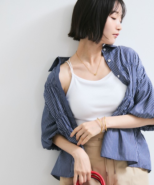 VIS（ビス）の「アメスリカップ付きインナーキャミソール（キャミソール・レディース・ホワイト/ブラック/ダークブラウン・FREE）」の5枚目の写真