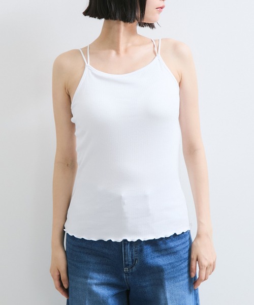 VIS（ビス）の「アメスリカップ付きインナーキャミソール（キャミソール・レディース・ホワイト/ブラック/ダークブラウン・FREE）」の6枚目の写真