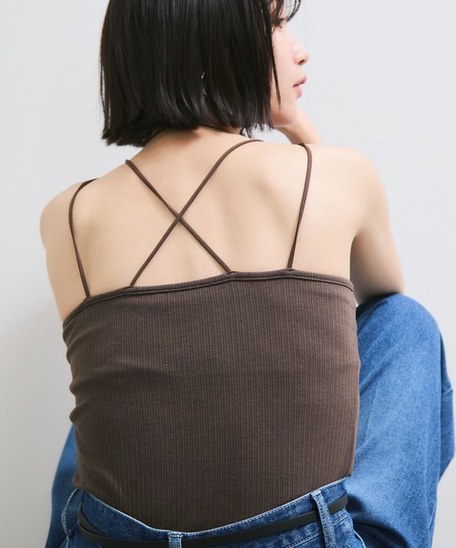 VIS（ビス）の「アメスリカップ付きインナーキャミソール（キャミソール・レディース・ホワイト/ブラック/ダークブラウン・FREE）」の14枚目の写真