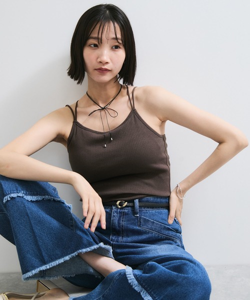 VIS（ビス）の「アメスリカップ付きインナーキャミソール（キャミソール・レディース・ホワイト/ブラック/ダークブラウン・FREE）」の15枚目の写真