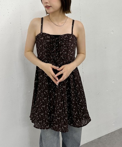 セール】花柄ミニキャミワンピース（ワンピース）｜archives