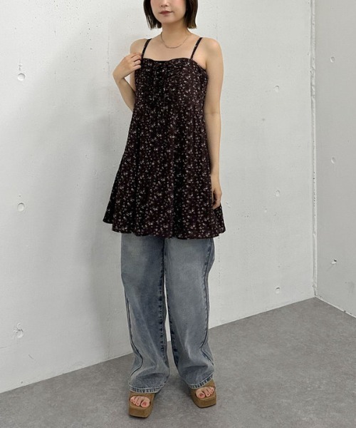 archives（アルシーヴ）の「花柄ミニキャミワンピース（ワンピース・レディース・アイボリー/ブラック/ブラウン・MEDIUM）」の4枚目の写真