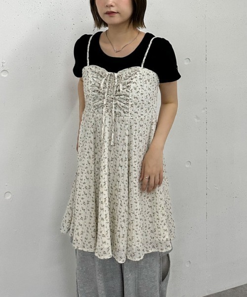 セール】花柄ミニキャミワンピース（ワンピース）｜archives