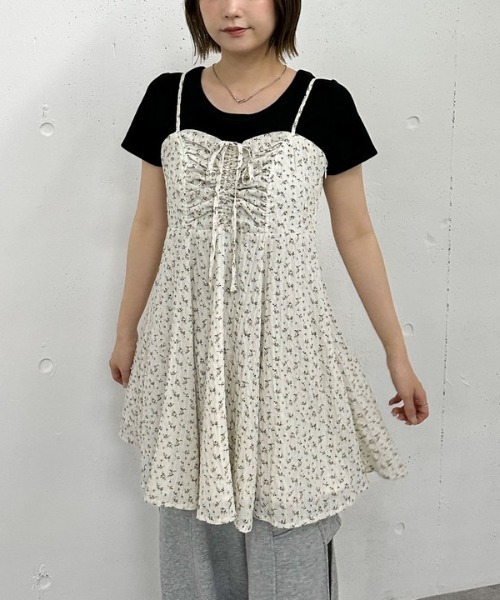 archives（アルシーヴ）の「花柄ミニキャミワンピース（ワンピース・レディース・アイボリー/ブラック/ブラウン・MEDIUM）」の9枚目の写真