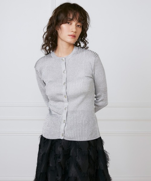 INED(イネド)の「メタリックヤーンカーディガン《la veille by SUPERIOR CLOSET》(カーディガン/ボレロ・レディース・ゴールド/シルバー・9号)」の1枚目の写真
