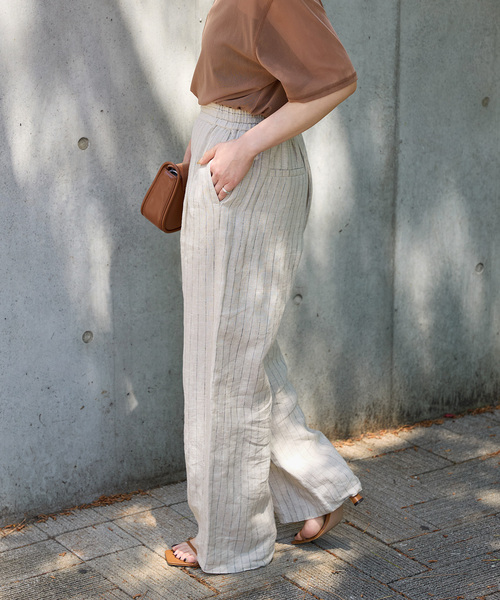 追加5》手洗い可 / フレンチリネンストレートパンツ（その他パンツ