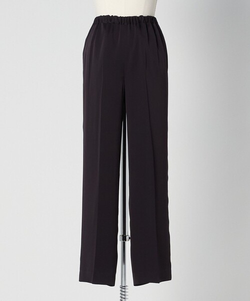 LOEFF(ロエフ) クロップドテーパードパンツ 黒 LOEFF＞グロッシー タフタ クロップドパンツ
