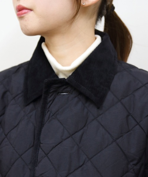 GYMPHLEX（ジムフレックス）の「Gymphlex/ジムフレックス　キルトダウン パフスリーブ ミドルコート　QUILT DOWN PUFF SLEEVE MIDDLE COAT　GY-A0717 NYM（ダウンジャケット/コート・レディース・オリーブ/ブラック/ライトベージュ・14）」の13枚目の写真