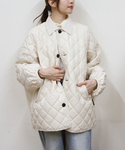 GYMPHLEX（ジムフレックス）の「Gymphlex/ジムフレックス　キルトダウン パフスリーブ ミドルコート　QUILT DOWN PUFF SLEEVE MIDDLE COAT　GY-A0717 NYM（ダウンジャケット/コート・レディース・オリーブ/ブラック/ライトベージュ・14）」の15枚目の写真