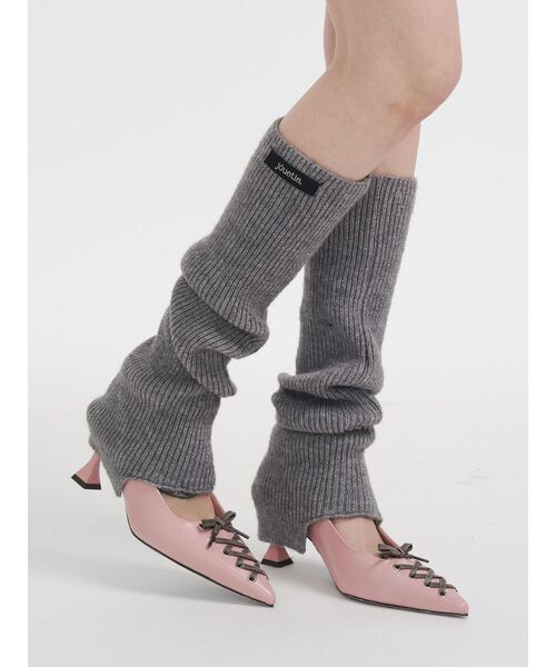 jouetie（ジュエティ）の「ニットレッグウォーマー（レッグウォーマー・レディース・アイボリー/ブラック/グレー・FREE）」の2枚目の写真