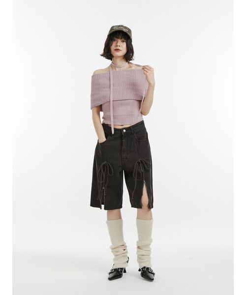 jouetie（ジュエティ）の「ニットレッグウォーマー（レッグウォーマー・レディース・アイボリー/ブラック/グレー・FREE）」の22枚目の写真