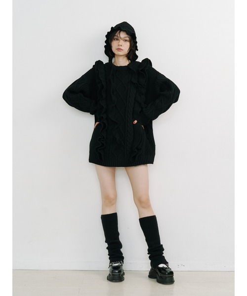 jouetie（ジュエティ）の「ニットレッグウォーマー（レッグウォーマー・レディース・アイボリー/ブラック/グレー・FREE）」の9枚目の写真