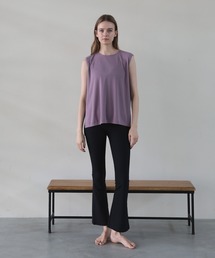 Julier Yoga and Relax | Julier スパンリブセミフレアパンツ(その他パンツ)