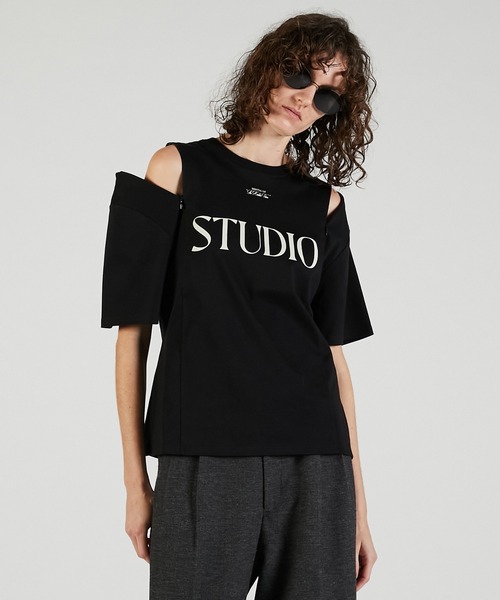 PRANK PROJECT(プランクプロジェクト)の「STUDIOロゴTシャツ / STUDIO Logo T-Shirt(Tシャツ/カットソー・レディース・ブラック/ホワイト/ブラウン・FREE)」の1枚目の写真