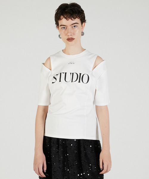 PRANK PROJECT(プランクプロジェクト)の「STUDIOロゴTシャツ / STUDIO Logo T-Shirt(Tシャツ/カットソー・レディース・ブラック/ホワイト/ブラウン・FREE)」の10枚目の写真