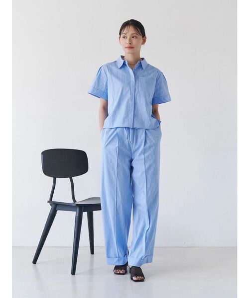 TONAL(トーナル)の「パジャマデザインパンツ(その他パンツ・レディース・ライトブルー/オフホワイト/チャコールグレー・MEDIUM)」の20枚目の写真