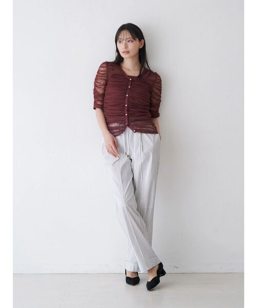 TONAL(トーナル)の「パジャマデザインパンツ(その他パンツ・レディース・ライトブルー/オフホワイト/チャコールグレー・MEDIUM)」の18枚目の写真