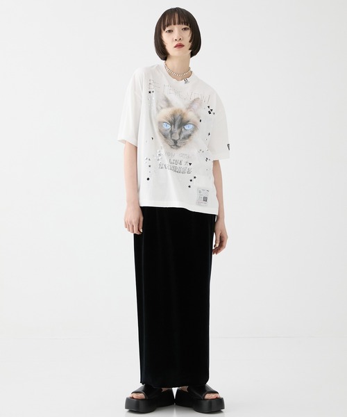 Maison MIHARA YASUHIRO（メゾンミハラヤスヒロ）の「【MIHARA YASUHIRO/ミハラヤスヒロ】EMBELLISHED DISTRESSED TEE/エンベリッシュド ディストレスト Tシャツ（Tシャツ/カットソー・レディース・ホワイト/グレー/ブラック・36）」の4枚目の写真