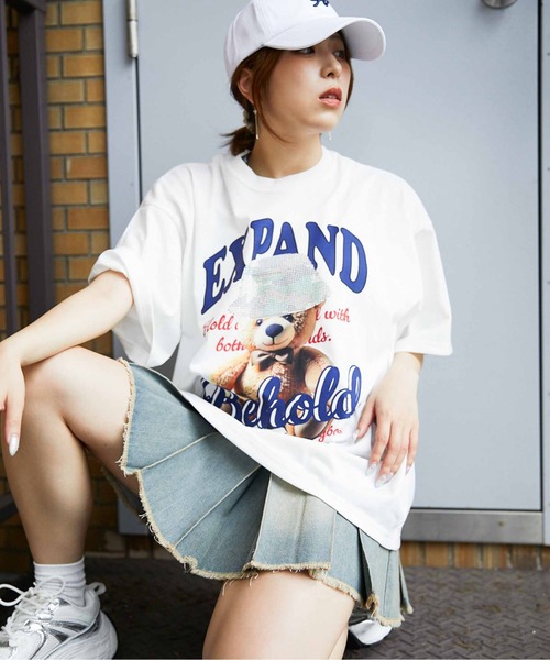 GORGE(ゴージ)の「《ラインストーンロゴ×ビッグT》映え確トップス(Tシャツ/カットソー・レディース・ブラック系その他/ホワイト系その他/ホワイト系その他2/ブラック系その他2・F)」の3枚目の写真