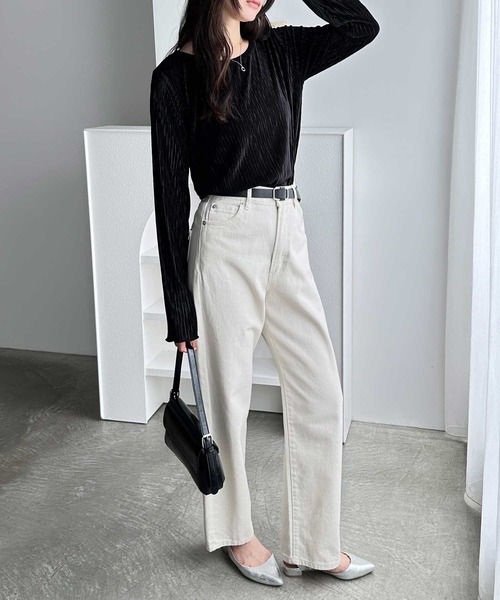 GeeRA(ジーラ)の「ベロアプリーツカットソー(Tシャツ/カットソー・レディース・チャコールグレー/アイボリー/ブラック・MEDIUM/LARGE/X-LARGE)」の17枚目の写真