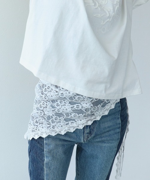 Three Four Time（ｽﾘｰﾌｫｰﾀｲﾑ）の「フラワーレースバブーシュカ（ヘアバンド・レディース・ホワイト/ブラック・FREE）」の4枚目の写真