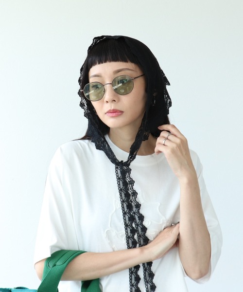 Three Four Time（ｽﾘｰﾌｫｰﾀｲﾑ）の「フラワーレースバブーシュカ（ヘアバンド・レディース・ホワイト/ブラック・FREE）」の7枚目の写真