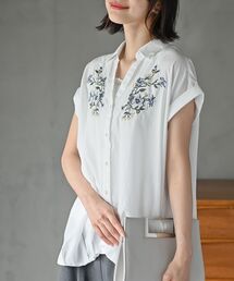 rps | フラワー刺繍裾タックブラウス(シャツ/ブラウス)