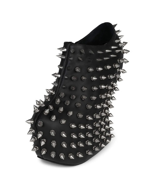 Jeffrey Campbell(ジェフリーキャンベル)の「デザインヒール スタッズブーティ(ブーツ・レディース・ブラック・38/37)」の7枚目の写真