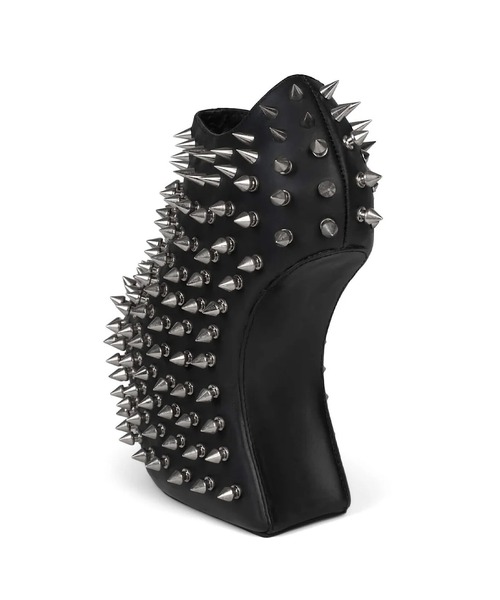 Jeffrey Campbell(ジェフリーキャンベル)の「デザインヒール スタッズブーティ(ブーツ・レディース・ブラック・38/37)」の6枚目の写真