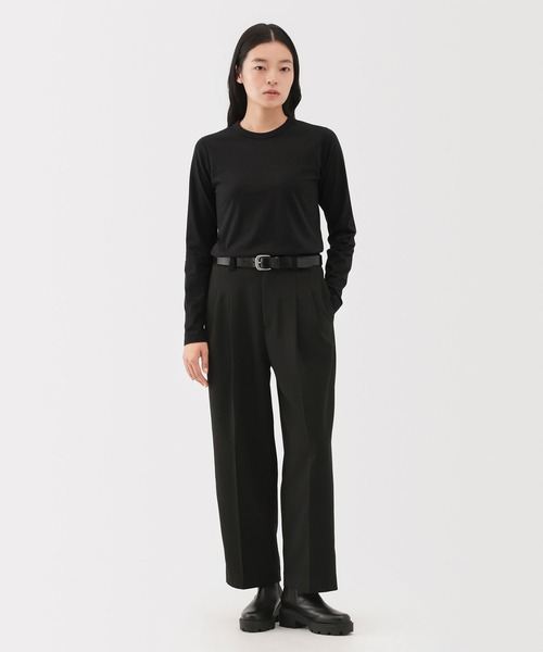 MUJI Labo（ムジラボ）の「〔MUJI Labo〕婦人　コットンヤク天竺長袖Ｔシャツ（Tシャツ/カットソー・レディース・ブラック/ダークブラウン/ダークグレー・M/L）」の2枚目の写真