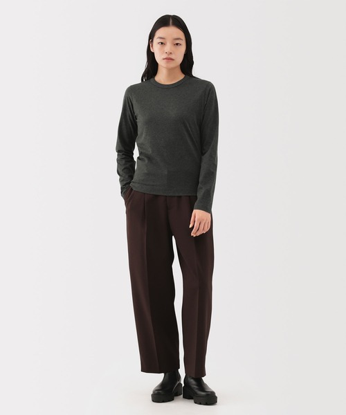 MUJI Labo（ムジラボ）の「〔MUJI Labo〕婦人　コットンヤク天竺長袖Ｔシャツ（Tシャツ/カットソー・レディース・ブラック/ダークブラウン/ダークグレー・M/L）」の7枚目の写真