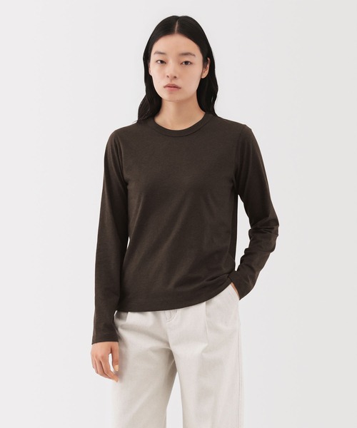 MUJI Labo（ムジラボ）の「〔MUJI Labo〕婦人　コットンヤク天竺長袖Ｔシャツ（Tシャツ/カットソー・レディース・ブラック/ダークブラウン/ダークグレー・M/L）」の10枚目の写真