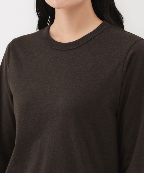 MUJI Labo（ムジラボ）の「〔MUJI Labo〕婦人　コットンヤク天竺長袖Ｔシャツ（Tシャツ/カットソー・レディース・ブラック/ダークブラウン/ダークグレー・M/L）」の13枚目の写真