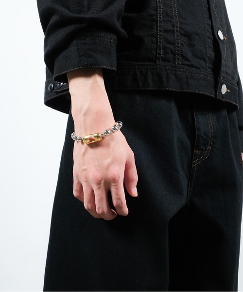 JIEDA(ジエダ)の「BALL CHAIN BRACELET(ブレスレット・メンズ・シルバー/シルバー×ゴールド・ONESIZE)」の10枚目の写真