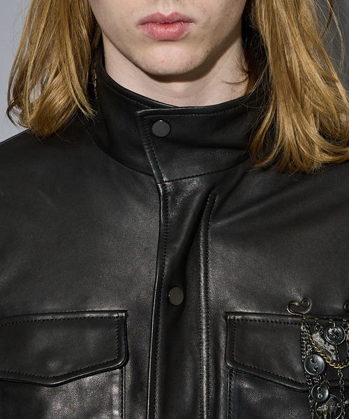 5351 POUR LES HOMMES（ゴーサンゴーイチプールオム）の「【25A/W】M-65 カスタム レザージャケット（ライダースジャケット・メンズ・ブラック・50/48/46/44）」の2枚目の写真