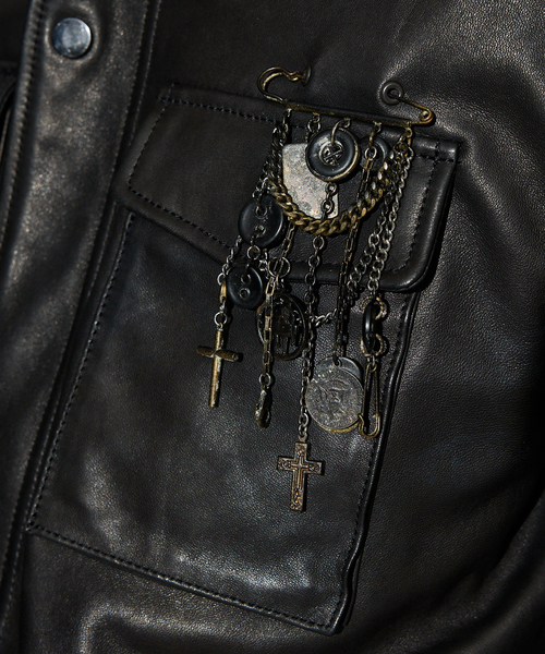 5351 POUR LES HOMMES（ゴーサンゴーイチプールオム）の「【25A/W】M-65 カスタム レザージャケット（ライダースジャケット・メンズ・ブラック・50/48/46/44）」の5枚目の写真