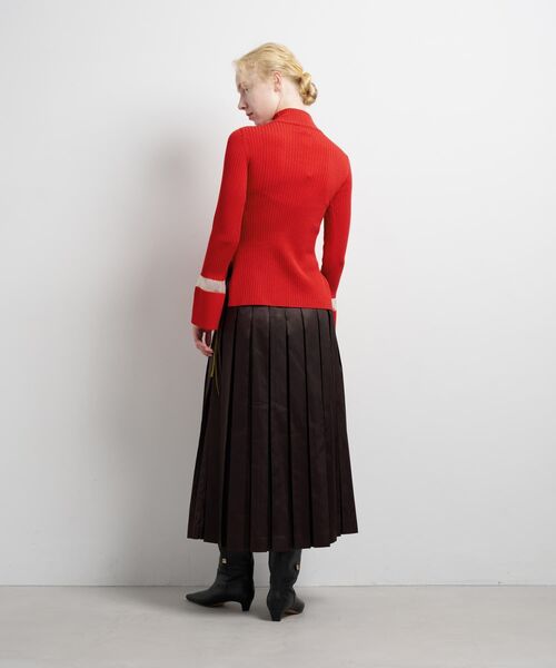 LANVIN en Bleu（ランバンオンブルー）の「シアーポイントカフスリブニット（ニット/セーター・レディース・オフホワイト/ブラック/レッド・38）」の6枚目の写真