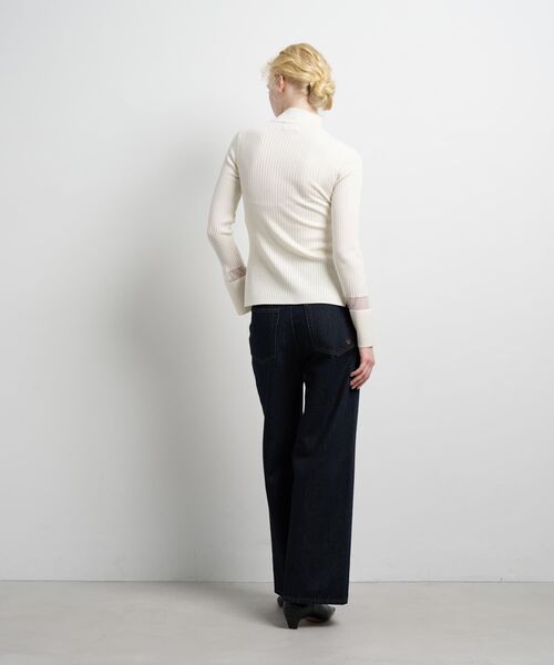 LANVIN en Bleu（ランバンオンブルー）の「シアーポイントカフスリブニット（ニット/セーター・レディース・オフホワイト/ブラック/レッド・38）」の14枚目の写真