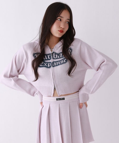 repipi armario（レピピ アルマリオ）の「【洗えるニット】スプレーロゴWZIPパーカー（パーカー・キッズ・ブラック/ピンク/チャコールグレー・MEDIUM/SMALL/LARGE）」の3枚目の写真