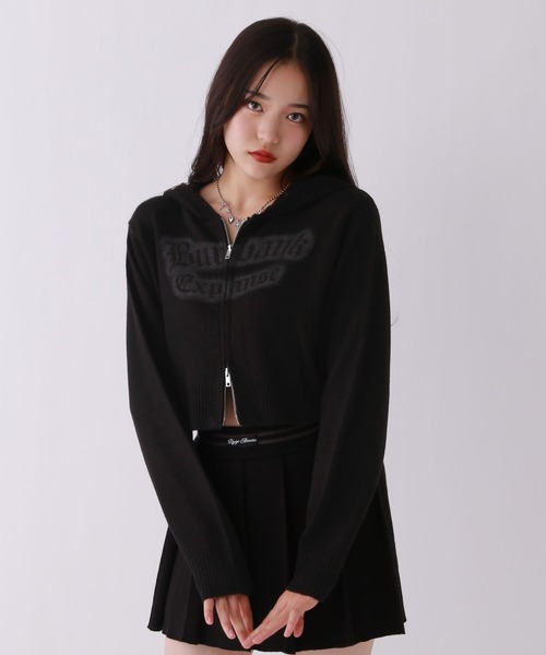 repipi armario（レピピ アルマリオ）の「【洗えるニット】スプレーロゴWZIPパーカー（パーカー・キッズ・ブラック/ピンク/チャコールグレー・MEDIUM/SMALL/LARGE）」の5枚目の写真