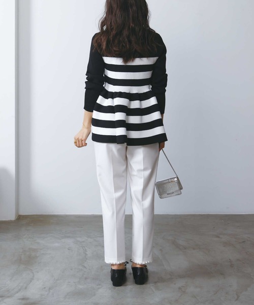 PICCIN PERLA（ピッチンペルラ）の「ハッチクルーネックニット（ニット/セーター・レディース・ホワイト系その他/オフホワイト/アイボリー/ブラック・M）」の10枚目の写真