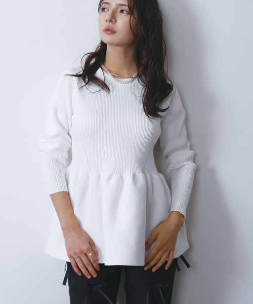 PICCIN PERLA（ピッチンペルラ）の「ハッチクルーネックニット（ニット/セーター・レディース・ホワイト系その他/オフホワイト/アイボリー/ブラック・M）」の11枚目の写真