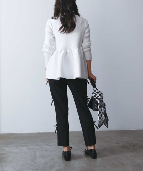 PICCIN PERLA（ピッチンペルラ）の「ハッチクルーネックニット（ニット/セーター・レディース・ホワイト系その他/オフホワイト/アイボリー/ブラック・M）」の15枚目の写真