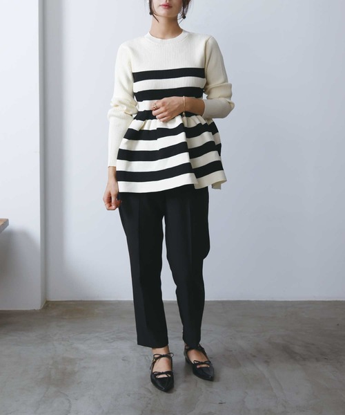 PICCIN PERLA（ピッチンペルラ）の「ハッチクルーネックニット（ニット/セーター・レディース・ホワイト系その他/オフホワイト/アイボリー/ブラック・M）」の20枚目の写真