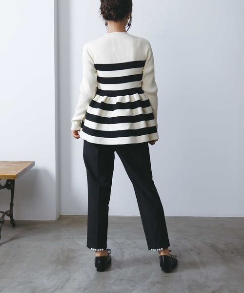 PICCIN PERLA（ピッチンペルラ）の「ハッチクルーネックニット（ニット/セーター・レディース・ホワイト系その他/オフホワイト/アイボリー/ブラック・M）」の21枚目の写真