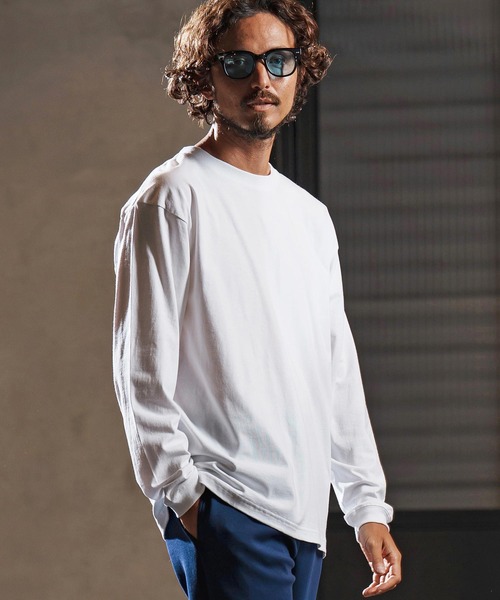 wjk reluxe(ダブルジェーケーリラックス)の「mlt5341-open end yarn long sleeve cut sew ロングスリーブカットソー(WR25W-27)(Tシャツ/カットソー・メンズ・ネイビー系/ホワイト/ブラック・S/XL/L/M)」の2枚目の写真