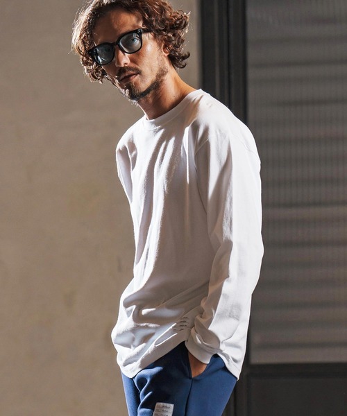 wjk reluxe(ダブルジェーケーリラックス)の「mlt5341-open end yarn long sleeve cut sew ロングスリーブカットソー(WR25W-27)(Tシャツ/カットソー・メンズ・ネイビー系/ホワイト/ブラック・S/XL/L/M)」の8枚目の写真